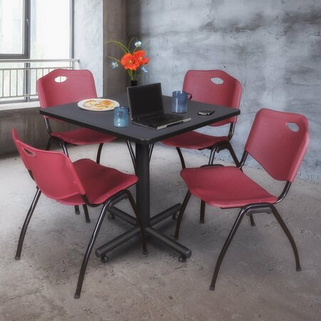 KOBE Square Tables > Breakroom Tables > Kobe Square Table & Chair Sets, 36 W, 36 L, 29 H, Grey TKB3636GY47BY